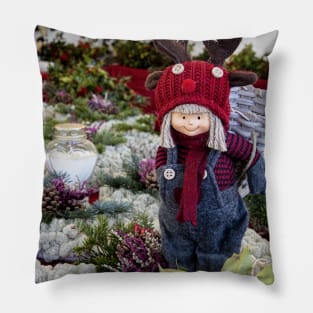 Street Market at Christmas Pillow