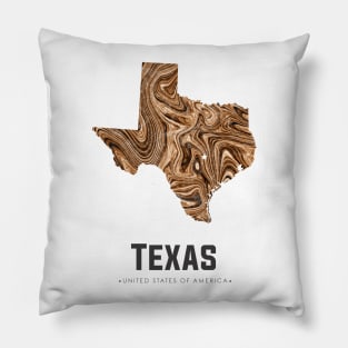 texas state map abstract golden brown Pillow