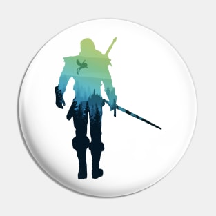 Witch hunter with sword Pin