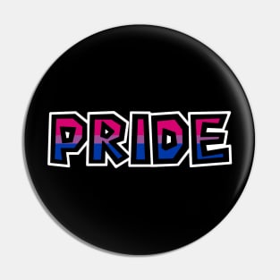 Pride Text - Bi Pride in Flag Colours - LGBTQ+ Rainbow - Bisexual Pin