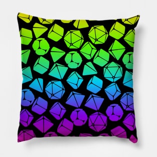 D&D Rainbow Dice Pattern Pillow