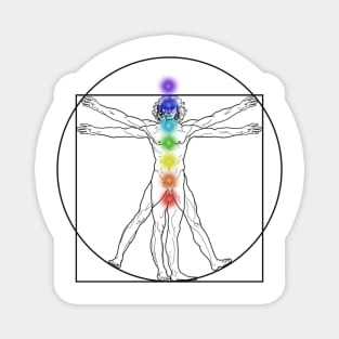 Vitruvian Man DaVinci Chakras Yoga Mediation Magnet