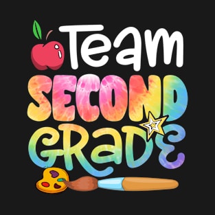 Team Second Grade Tie Dye Funny Back To School Teacher Boys Girls Kids T-Shirt