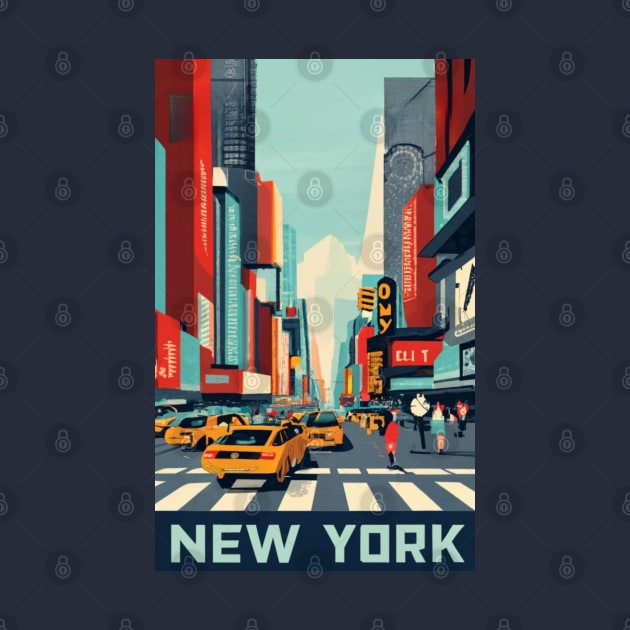 A Vintage Travel Art of New York - US by goodoldvintage