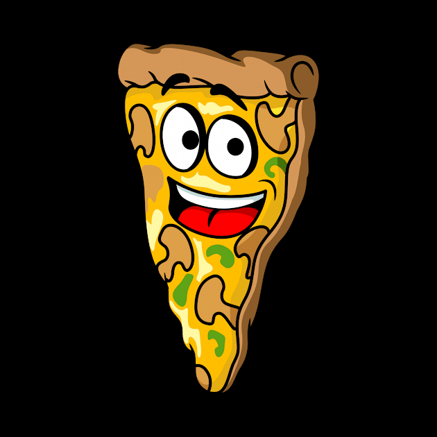Cartoon Mushroom Cheese Pizza by InkyArt