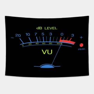 Volume VU Meter Vintage Audio Recording Studio Gear Guitar Musician Gift Neon Version Tapestry