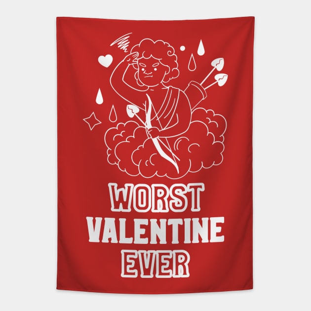 Worst Valentine Ever Cupid Tapestry by JettDes
