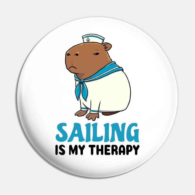 Sailing is my therapy Capybara Sailor Pin by capydays