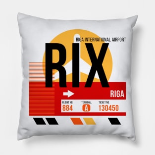 Riga (RIX) Airport // Sunset Baggage Tag Pillow