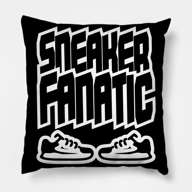 Sneaker Fanatic black sneakers Sport gift shirt. Pillow by KAOZ