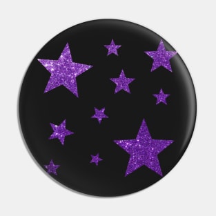 Purple Faux Glitter Stars Pin