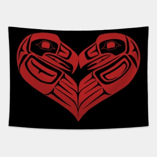 Lovebirds - Tlingit style Raven and Eagle Tapestry