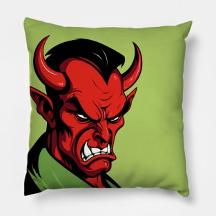 Angry Devil Comic Art Pillow