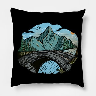 river and mountain Pillow