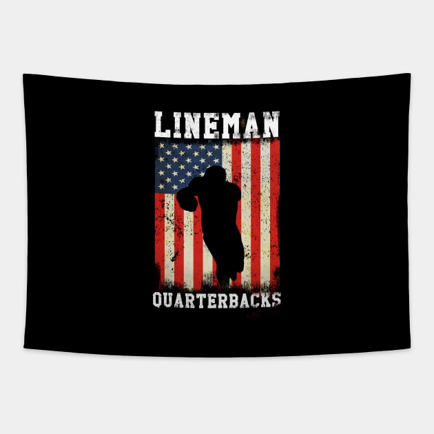 lineman quarterbacks Tapestry by Giraroad