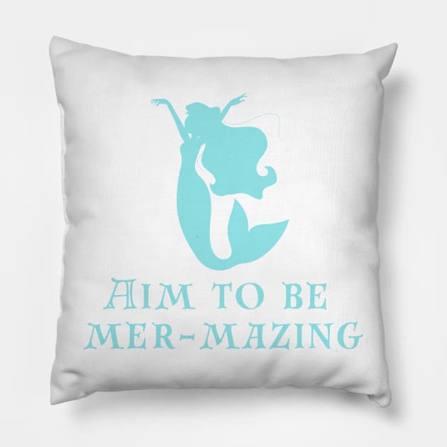 Mermaid club quote cute ocean graphic Pillow by CameltStudio