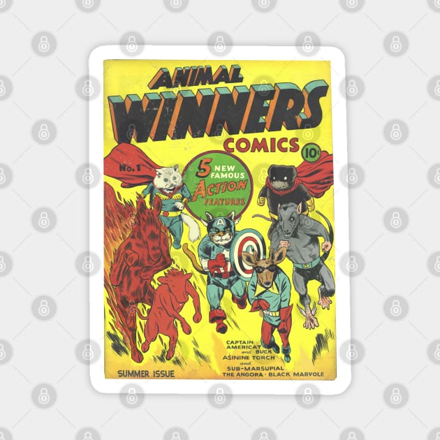 Animal Winners Comics Magnet by ThirteenthFloor