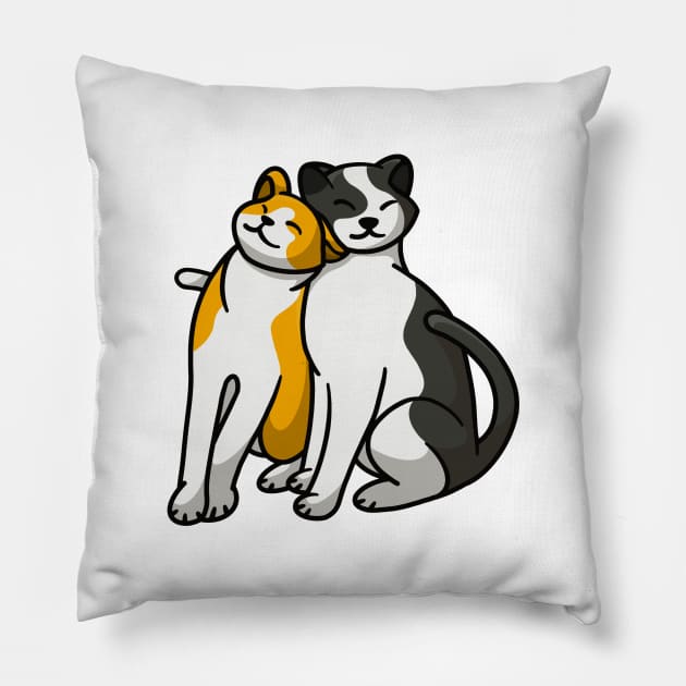 Cuddling cat Pillow by taufikrizkyy