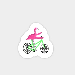 Flamingo On A Bicycle Magnet