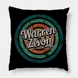 Warren Zevon // Retro Circle Crack Vintage Pillow