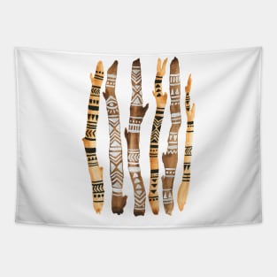 Tribal Painted Sticks Tapestry