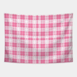 Pink plaid Background Tapestry