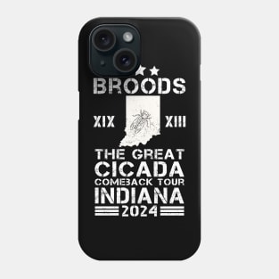 Great Cicada Comeback Tour Indiana 2024 Cicada broods XIII and XIX Phone Case