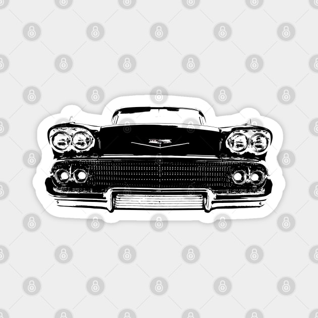 1958 Chevy Bel air B&W Magnet by GrizzlyVisionStudio