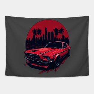 Red Muscle Car Tapestry