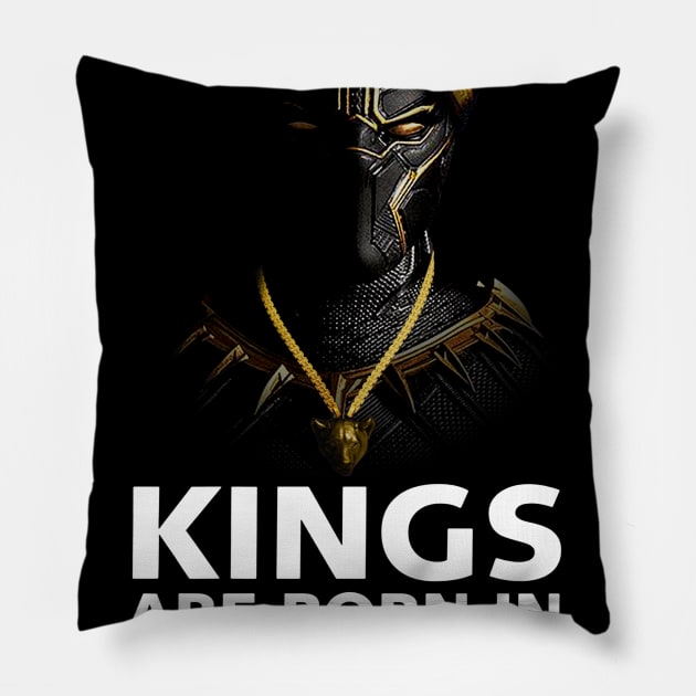 Kings Are Born In October Birthday Gift For Lover Panther Pillow by darius2019