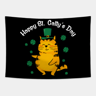 Cute Happy St. Catty's Day St. Patrick's Day 2020 Tapestry