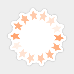 Peach Fuzz Star Circle Graphic Magnet