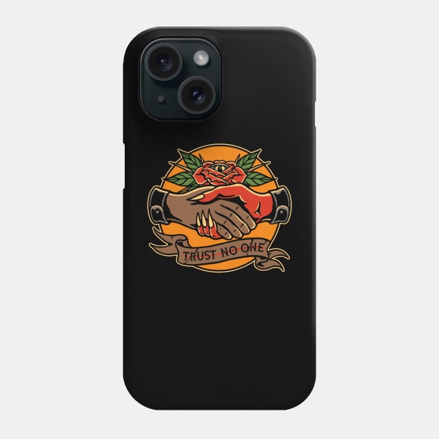 trust no one Phone Case by adillustration