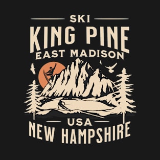 King Pine ski and Snowboarding Gift: Hit the Slopes in Style at East Madison New Hampshire Iconic American Winter Mountain Resort T-Shirt