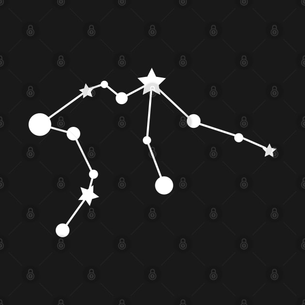 Aquarius Zodiac Constellation in White by Kelly Gigi