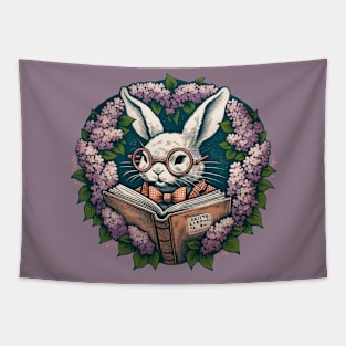 Reading Bunny Rabbit Tapestry