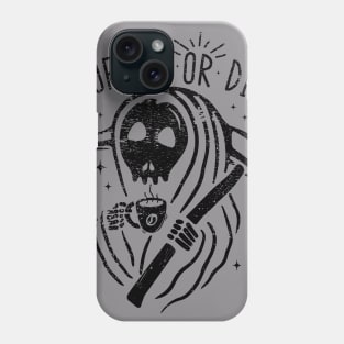 coffee or die skull hand cup of coffee Phone Case