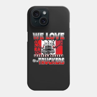 WE LOVE THE TRUCKERS - TRUCKERS FOR FREEDOM CONVOY  2022 TO OTTAWA CANADA SILVER AND RED Phone Case