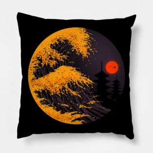 The Great Autumn Wave Pillow