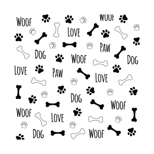 Love Dog Paw Pattern T-Shirt