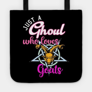 Just a Girl Who Likes Goats Funny Halloween Occult Tote