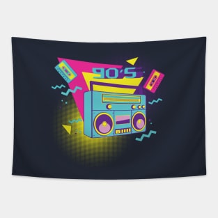 Blue boombox with cassette Tapestry