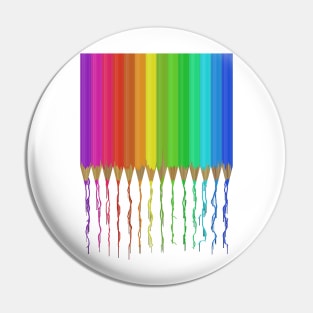 Melting Rainbow Pencils Pin