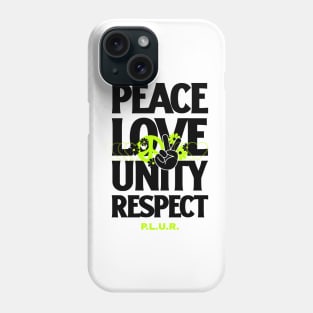 PEACE LOVE UNITY RESPECT (green/black) Phone Case