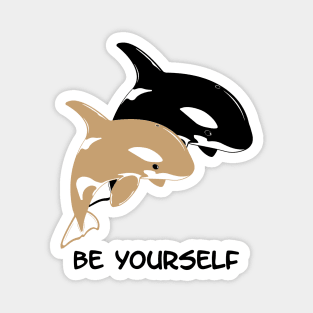 Albino Orca Killer Whale Couple Magnet