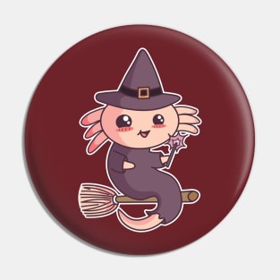 Halloween Axolotl Witch Cute Kawaii Salamander Lover Pin