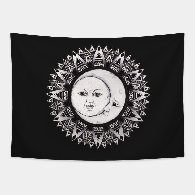 Sun and Moon Mandala Tapestry by Litedawn