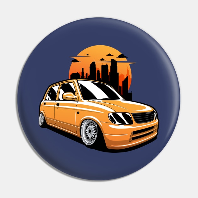 Yellow Mira City Skyline Pin by KaroCars