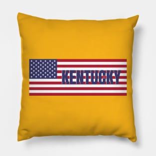 Kentucky State in American Flag Pillow