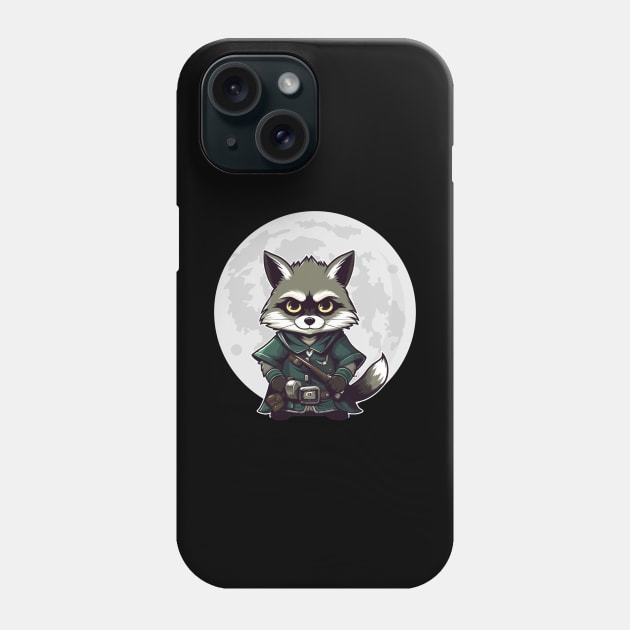 Militant Racoon And Moon Design Phone Case by VelvetRoom